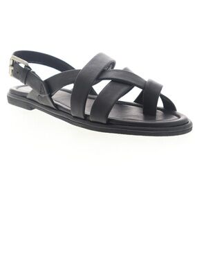 Frye Tait Softy Criss Cross 70184 Womens Black Leather Slingback Sandals Shoes